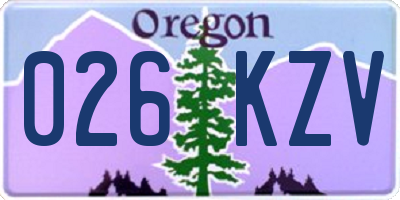 OR license plate 026KZV