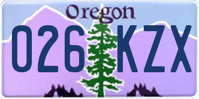 OR license plate 026KZX