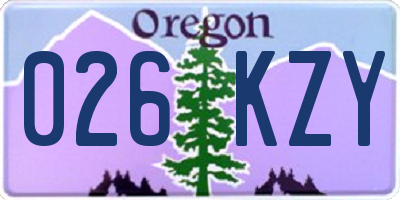 OR license plate 026KZY