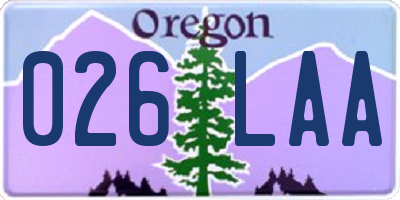 OR license plate 026LAA