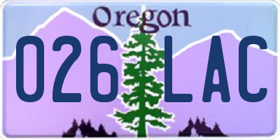 OR license plate 026LAC
