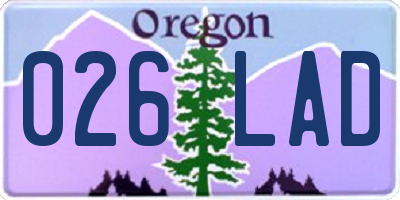 OR license plate 026LAD