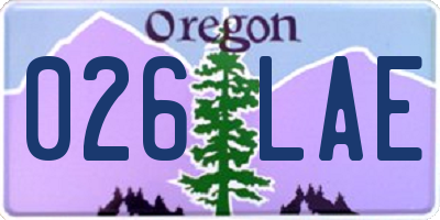 OR license plate 026LAE
