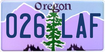 OR license plate 026LAF