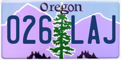 OR license plate 026LAJ