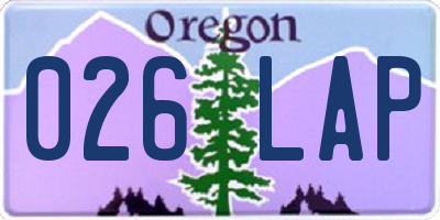 OR license plate 026LAP