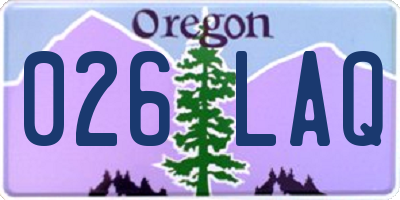 OR license plate 026LAQ