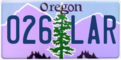 OR license plate 026LAR