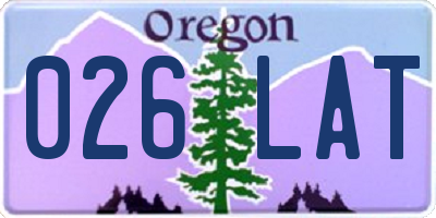 OR license plate 026LAT