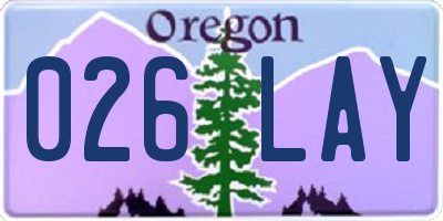 OR license plate 026LAY