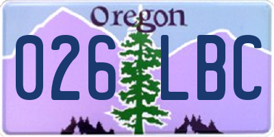 OR license plate 026LBC