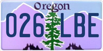 OR license plate 026LBE