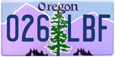 OR license plate 026LBF