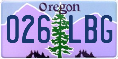 OR license plate 026LBG