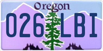 OR license plate 026LBI