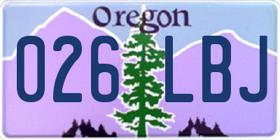 OR license plate 026LBJ
