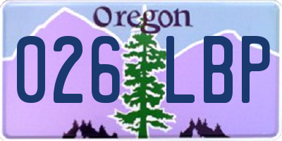 OR license plate 026LBP