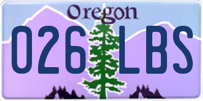 OR license plate 026LBS