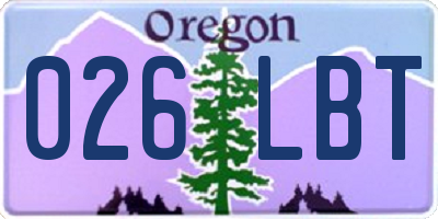 OR license plate 026LBT