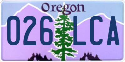 OR license plate 026LCA