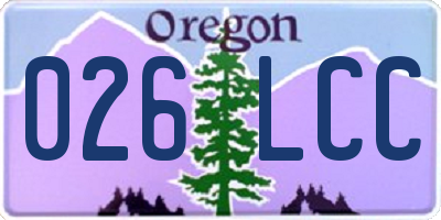 OR license plate 026LCC