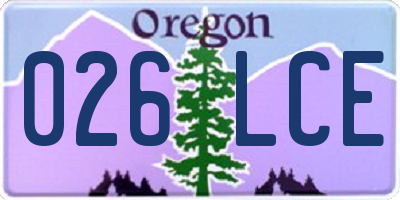 OR license plate 026LCE