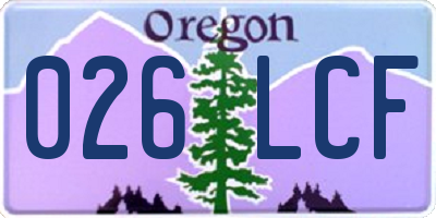 OR license plate 026LCF