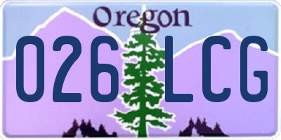 OR license plate 026LCG