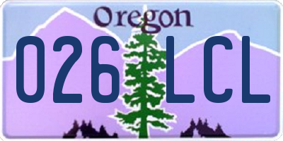 OR license plate 026LCL