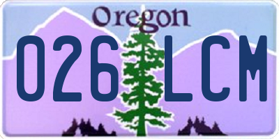 OR license plate 026LCM