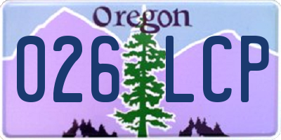 OR license plate 026LCP
