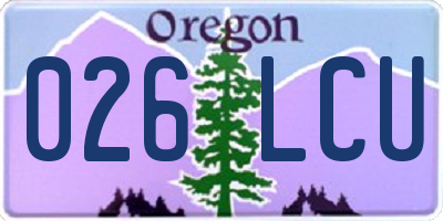 OR license plate 026LCU