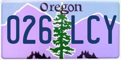 OR license plate 026LCY
