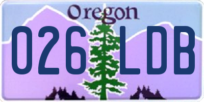 OR license plate 026LDB