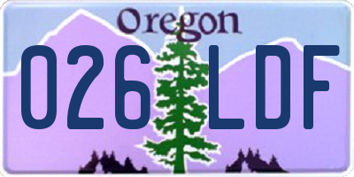 OR license plate 026LDF