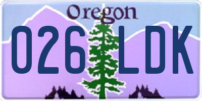 OR license plate 026LDK