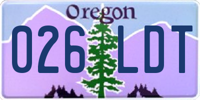 OR license plate 026LDT