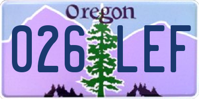 OR license plate 026LEF