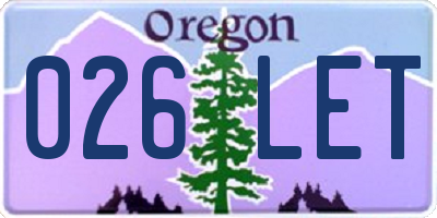 OR license plate 026LET
