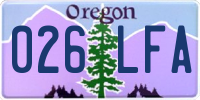 OR license plate 026LFA