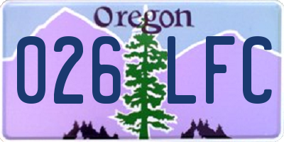 OR license plate 026LFC