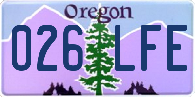 OR license plate 026LFE