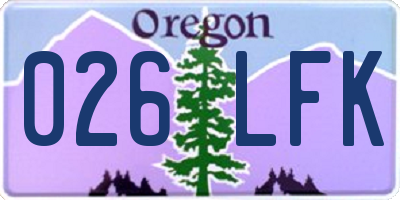 OR license plate 026LFK