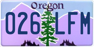 OR license plate 026LFM