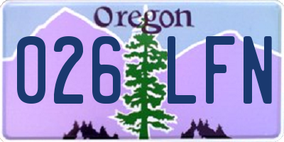 OR license plate 026LFN