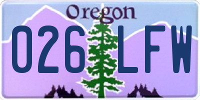 OR license plate 026LFW