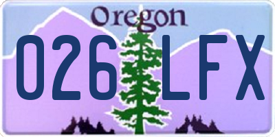 OR license plate 026LFX