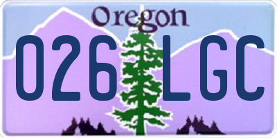 OR license plate 026LGC