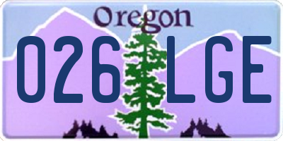 OR license plate 026LGE