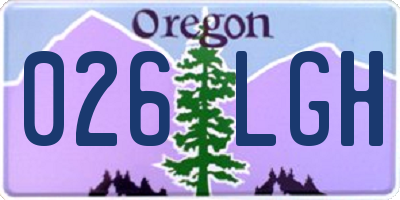 OR license plate 026LGH